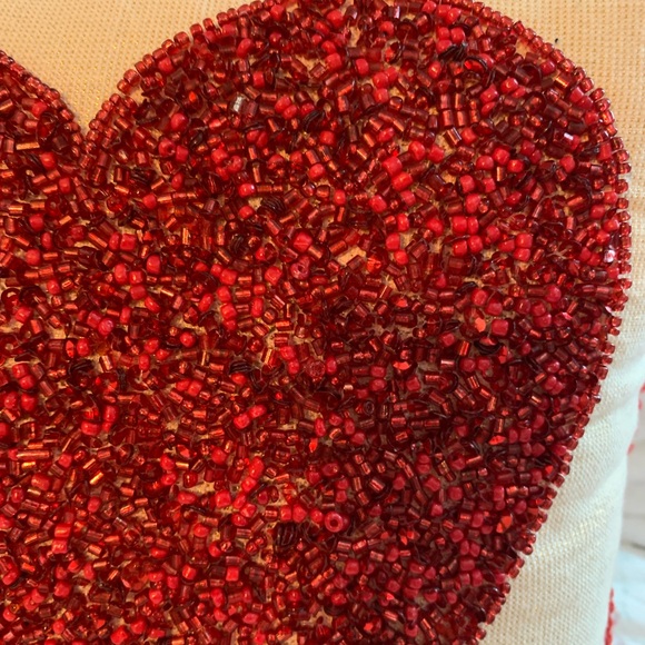 XOXO Red Heart Beaded Pillow - Picture 3 of 3